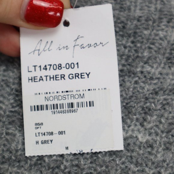 NWT ALL IN FAVOR Women's Size M Pullover Sweater Funnel Neck Long Sleeve Gray - Picture 6 of 8